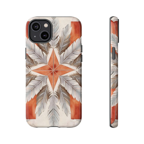 Silver Feather Compass - Impact Resistant Phone Case